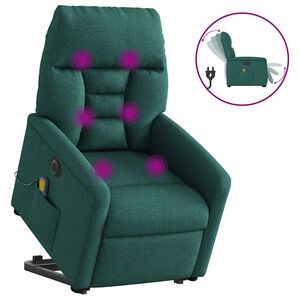 vidaXL Sta-op-massagestoel elektrisch verstelbaar stof donkergroen