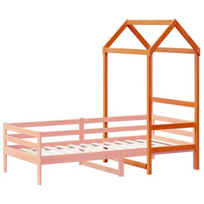 vidaXL Kinderbedhuisje 98x70x176,5 cm massief grenenhout wasbruin