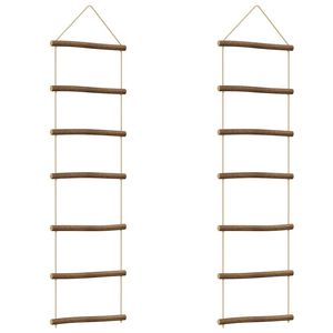 vidaXL Wanddecoraties laddervormig 2 st 30x100 cm naturel tak