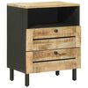 vidaXL Nachtkastje Bruin en zwart 50 x 33 x 60 cm Massief Mango Hout