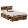 vidaXL Bedframe met hoofdeinde Oudhout 120 x 190 cm Bewerkt hout