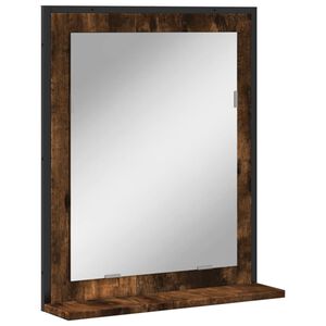 vidaXL Badkamerspiegel met schap 50x12x60 cm hout gerookt eiken