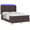vidaXL Boxspringbed met matras met LED Bruin 140 x 190 cm Stof