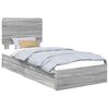 vidaXL Opslag bed met lade Grijs Sonoma 75 x 190 cm Bewerkt hout