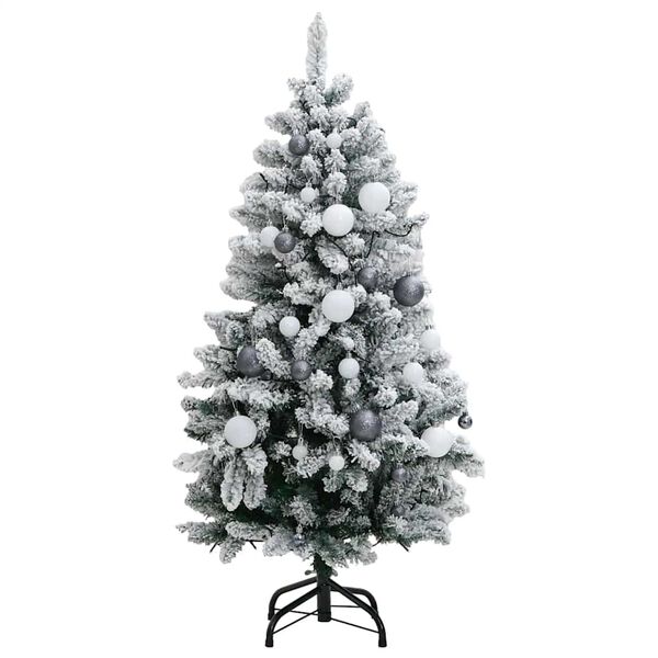 vidaXL Kunstkerstboom met scharnieren 150 LED en kerstballen 120 cm