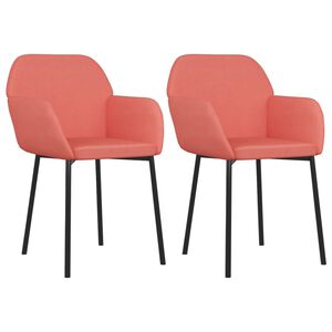 vidaXL Eetkamerstoelen 2 st fluweel roze