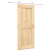 vidaXL Schuifdeur Natuurlijk en Wit 85 x 210 cm Massief Grenenhout