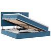 vidaXL LED Opslagbed met Matras Donkerblauw 160 x 200 cm Fluweel