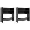 vidaXL Wandschoenenkasten 2 st 60x18x60 cm hout hoogglans zwart