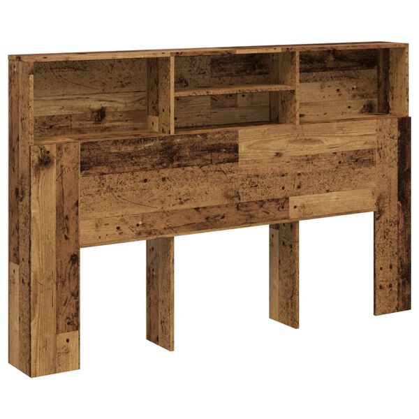 vidaXL Hoofdbordkast 160x19x103,5 cm bewerkt hout oud houtkleurig
