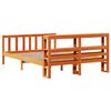 vidaXL Bedframe met hoofdbord massief grenenhout wasbruin 120x200 cm