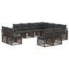 vidaXL Tuinbankenset 11 st 11-zits Grijs poly rattan