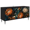 vidaXL Tv-meubel LOCHEM 102 x 33 x 51 cm Zwart eiken Bewerkt hout