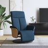 vidaXL Fauteuil verstelbaar met voetensteun stof blauw