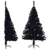 vidaXL Kunstkerstboom met standaard half 120 cm PVC zwart