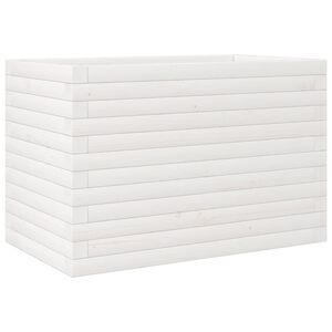 vidaXL Plantenbak 70x40x45,5 cm massief grenenhout wit