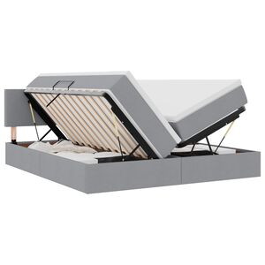 vidaXL Opslag bed met matras Lichtgrijs 180 x 200 cm Nep Leer