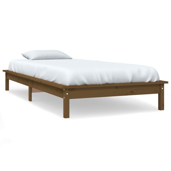 vidaXL Bedframe massief grenenhout honingbruin 90x200 cm