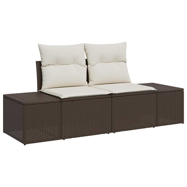 vidaXL Tuin Sofa Set 8 pcs Bruin Poly riet