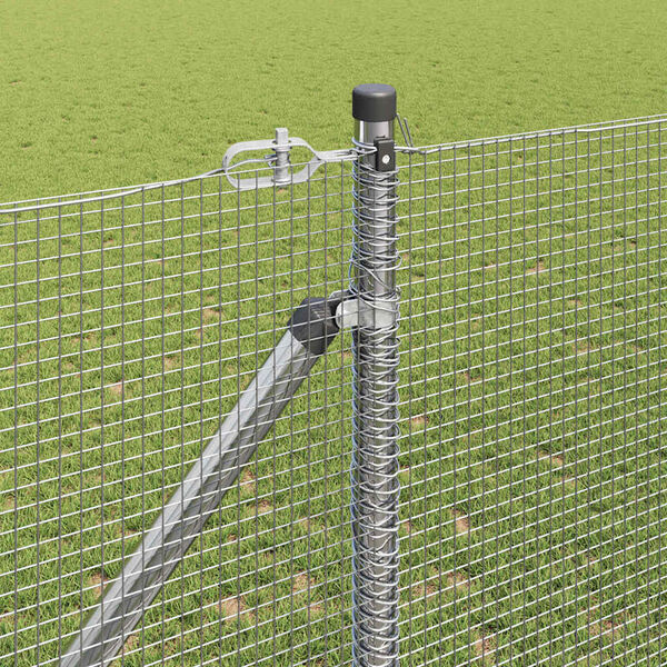 vidaXL Afrasteringspaal Zilver 10 x 1,2 m (12 x 12 mm gaas) Staal