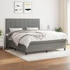 vidaXL Boxspring met matras stof donkergrijs 160x200 cm