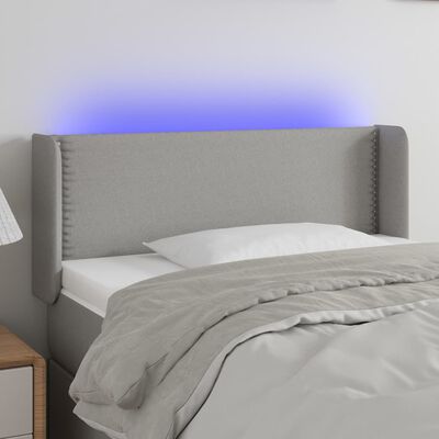 vidaXL Hoofdbord LED 103x16x78/88 cm stof lichtgrijs