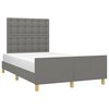 vidaXL Bedframe zonder matras 120x190 cm stof donkergrijs