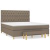 vidaXL Boxspring met matras stof taupe 160x200 cm