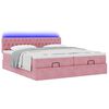 vidaXL Ottoman bed met matrassen en LED's 180x200cm fluweel roze