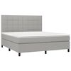 vidaXL Boxspring met matras en LED stof lichtgrijs 180x200 cm