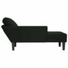 vidaXL Chaise longue met kussen en rechterarmleuning fluweel zwart