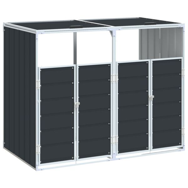 vidaXL Containerberging voor 2 containers 144x81x113cm staal antraciet