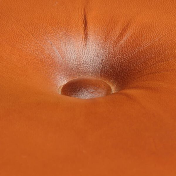 vidaXL Barkrukken 2 st ruw mangohout echt leer bruin