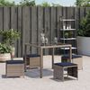 vidaXL Tuinkrukken 4 st met kussens 40x40x35 cm poly rattan grijs
