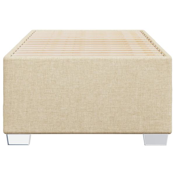 vidaXL Bedframe zonder matras 90x200 cm stof cr&egrave;mekleurig