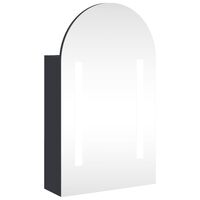 vidaXL Badkamerkast met spiegel en LED gebogen 42x13x70 cm grijs