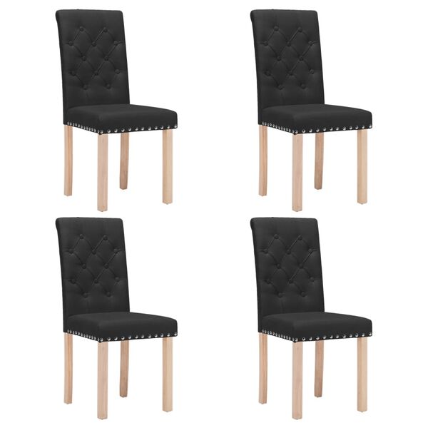 vidaXL Eetkamerstoelen 4 st stof zwart