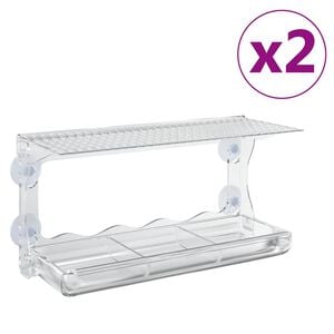 vidaXL Vogelvoederbakken voor raam 2 st 30x12x15 cm acryl