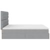 vidaXL Ottoman bed met matrassen en LED's 160x200cm stof lichtgrijs
