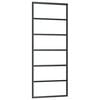 vidaXL Schuifdeur 76x205 cm ESG-glas en aluminium zwart