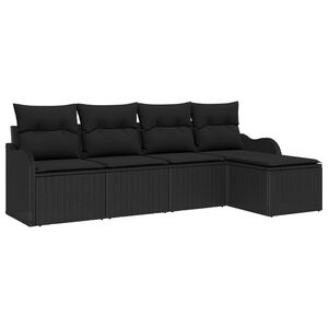 vidaXL Tuin Sofa Set Zwart poly rattan