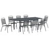 vidaXL Tuin eettafelset 9 pcs Antraciet Poedercoating staal