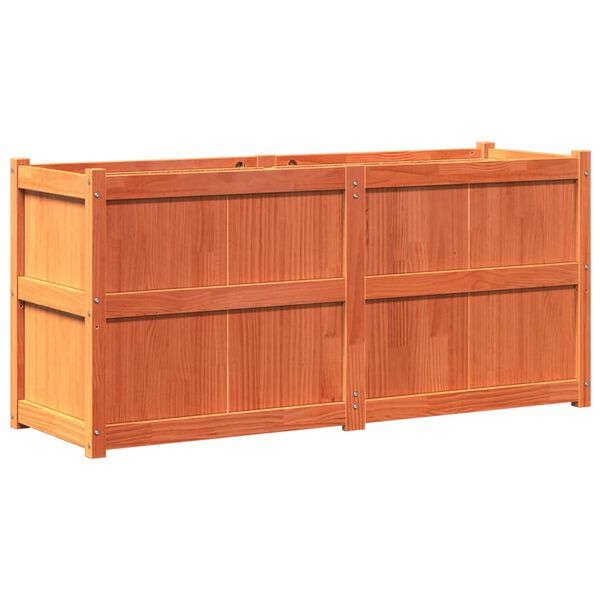 vidaXL Plantenbak 150x50x70 cm massief grenenhout wasbruin