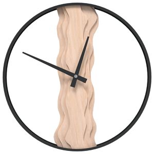vidaXL Wandklok &Oslash;35 cm ijzer en eikenhout bruin