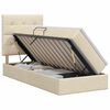 vidaXL Opslag bed met matras met opslag Cr&egrave;mekleurig 100 x 200 cm Stof