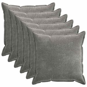 vidaXL Kussensloop 6 pcs HOUTEN Donkergrijs 55 x 55 cm Chenille Stof