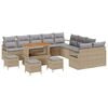 vidaXL Tuin Sofa Set met kussen met opslag 14 pcs Beige en Licht Grijs