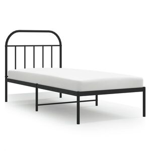 vidaXL Bedframe met hoofdbord metaal zwart 90x190 cm