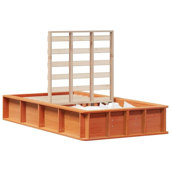 vidaXL Bedframe Wasbruin 75 x 190 cm Massief grenenhout