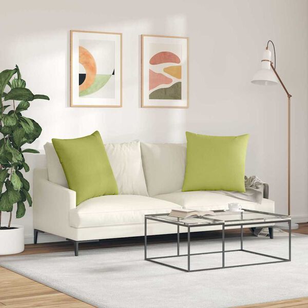 vidaXL Sofa Kussens 2 pcs Lichtgroen 80 x 80 cm Stof